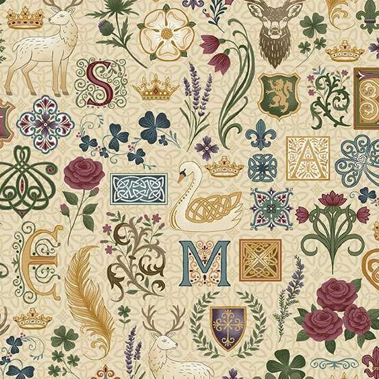 Makower Kindred Legend – Cream 203/Q Patchwork & Quilting Fabric