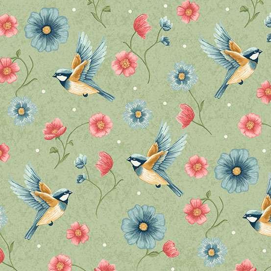 Makower Sparrow Falls – Moss 10388/G Patchwork & Quilting Fabric