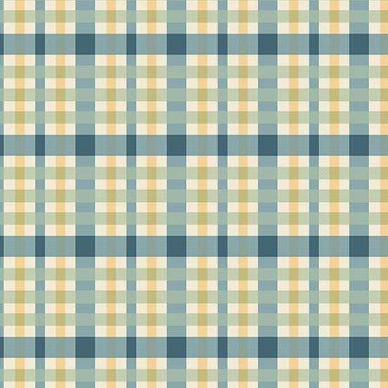 Makower Sparrow Falls Check – Teapot Blue 10384/B Patchwork & Quilting Fabric