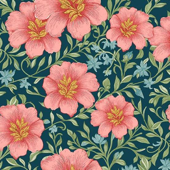 Makower Sparrow Falls – Deep Prussian 10387/B Patchwork & Quilting Fabric