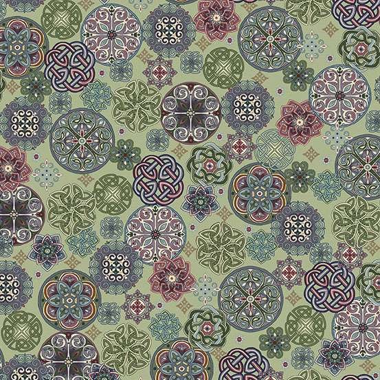 Makower Kindred Knots – Green 204/G Patchwork & Quilting Fabric