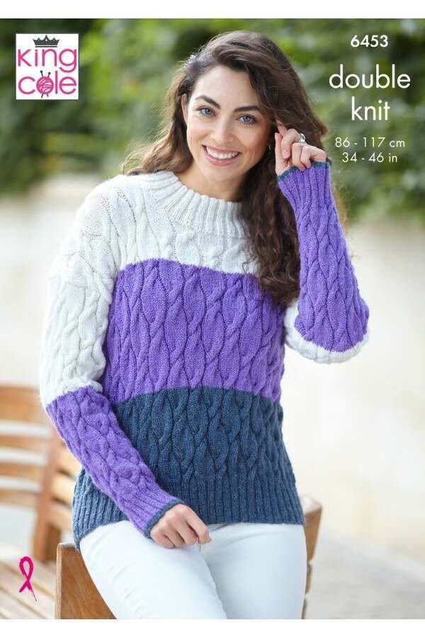 King Cole Sweater and Top Knitting Pattern Leaflet 6453