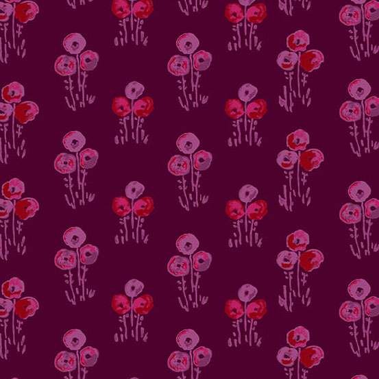 Andover Mystic Meadow Floral Bunch Red Patchwork & Quilting Fabric 2/10164R