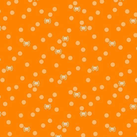 Andover Ghostly Garden Spin and Spot Orange Patchwork & Quilting Fabric 2/10200O