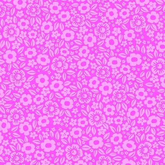 Andover Ghostly Garden Floral Fright Pink Patchwork & Quilting Fabric 2/10197E