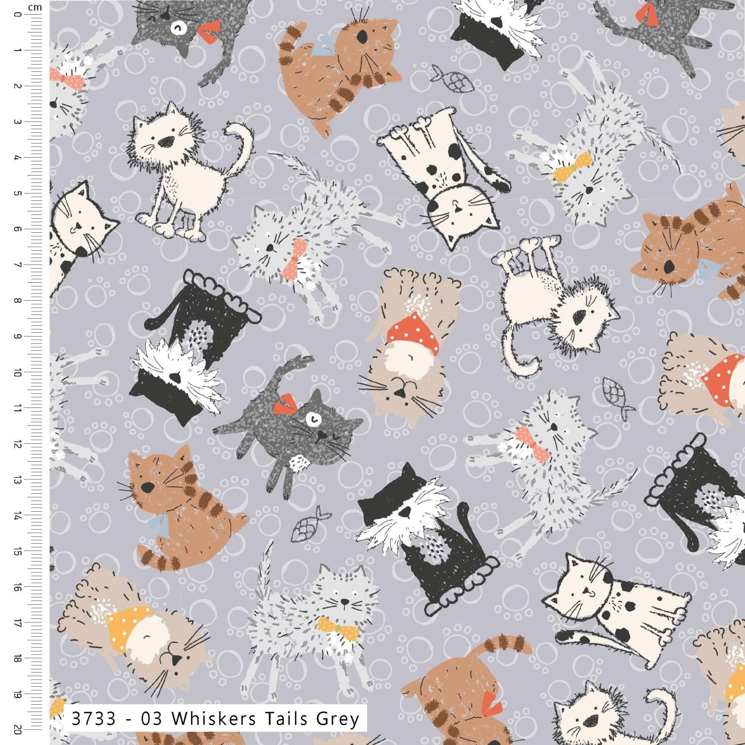 Purrfect Cats by Susan Wheeler – Fat Quarter Bundle 10 Purrfect-Cat-Sales-Sheets_3733-03-Whiskers-Tails-Grey-Web-Image-1536×1536