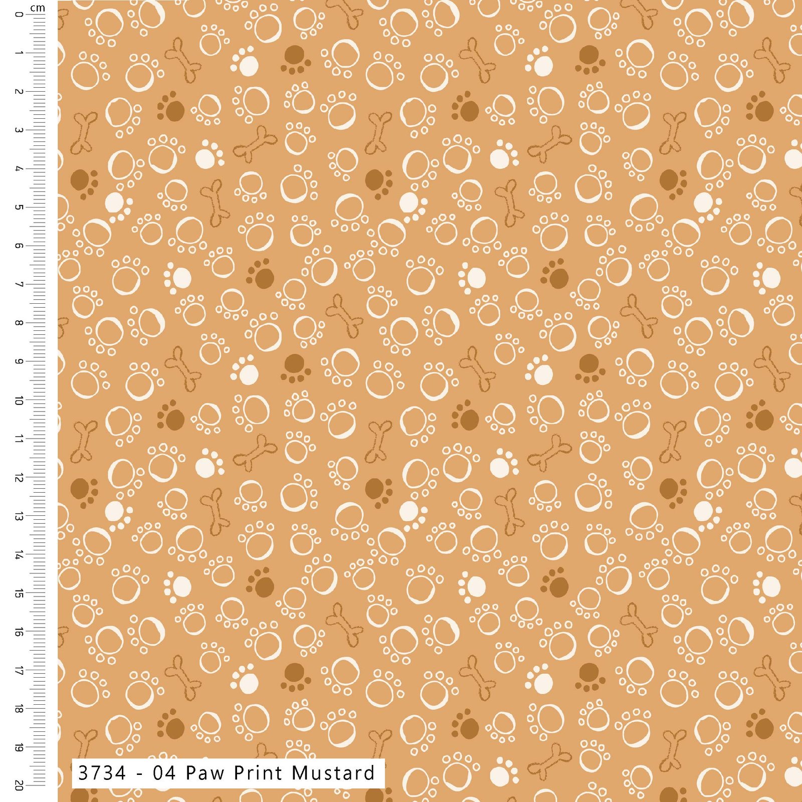 Ruff and Tumble by Susan Wheeler – Fat Quarter Bundle 8 Ruff-and-Tumble-Sales-Sheets_3734-04-Paw-Print-Mustard-Web-Image