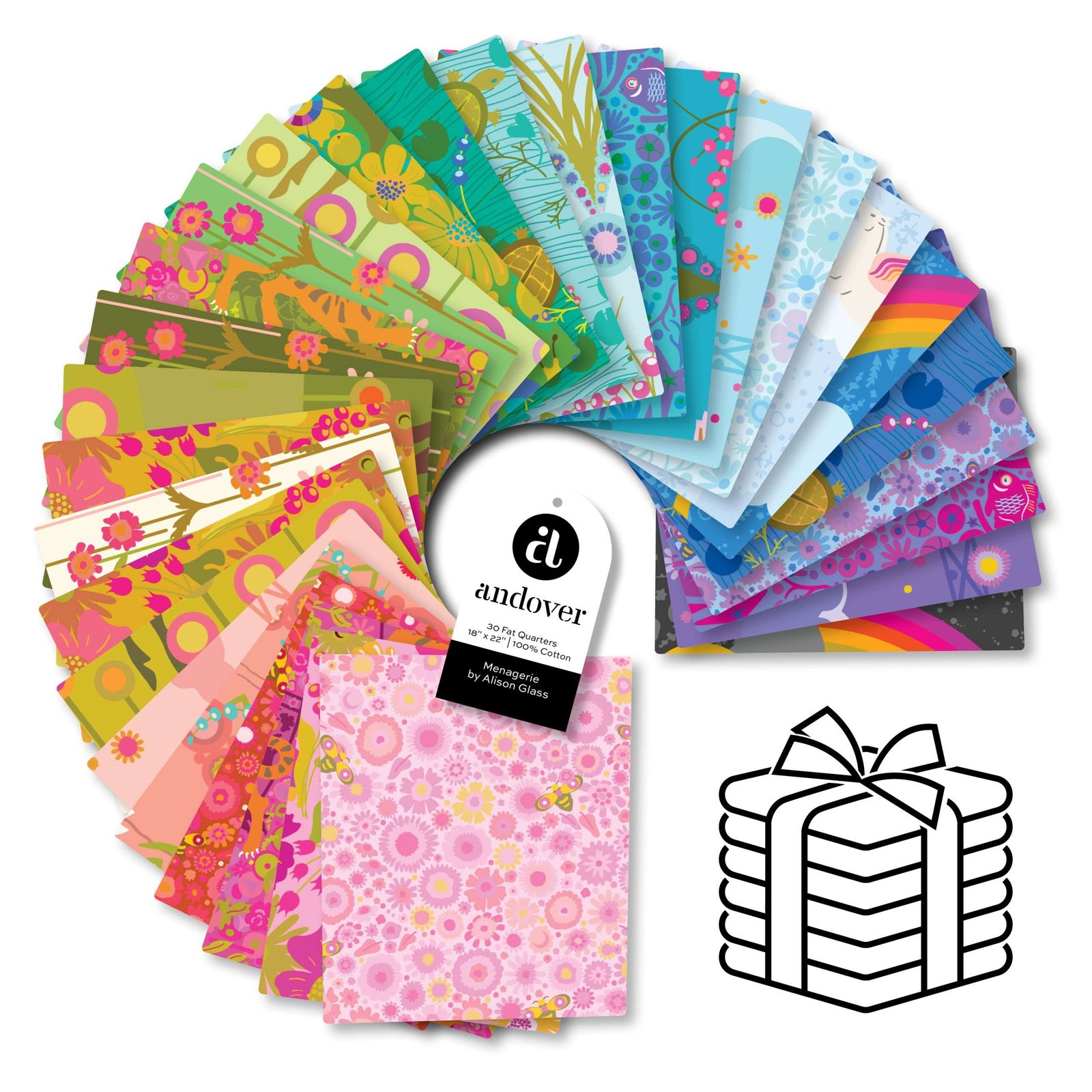 Makower Menagerie Fat Quarter Bundle FQ/MENA Patchwork & Quilting Fabric 6 Makower Menagerie Fat Quarter Bundle FQ/MENA Patchwork & Quilting Fabric