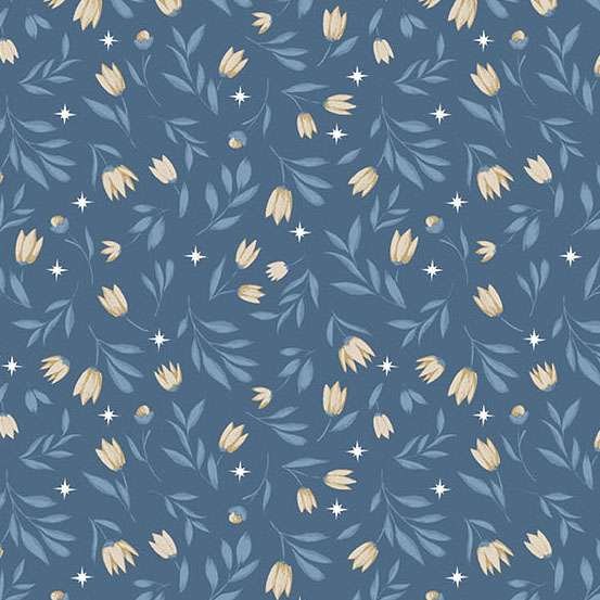 Makower Midnight Garden Bloom – Deep Blue 2/10294B Patchwork & Quilting Fabric