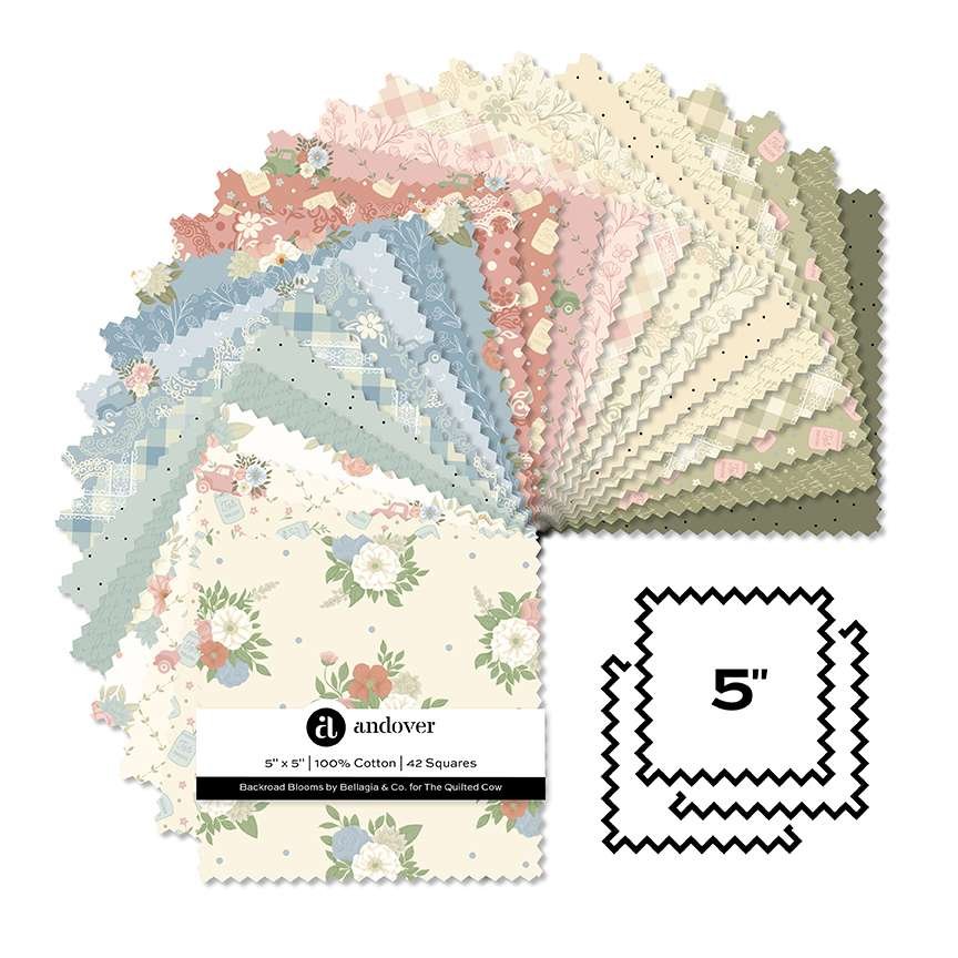 Makower Backroad Blooms Fat Quarter Bundle 1S/Back Patchwork & Quilting Fabric