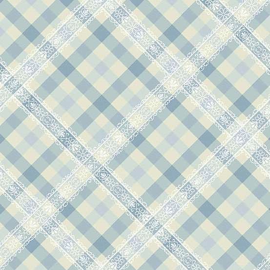 Makower Backroad Bloom Nana’s Lace – Cottage Blue 2/10603B Patchwork & Quilting Fabric
