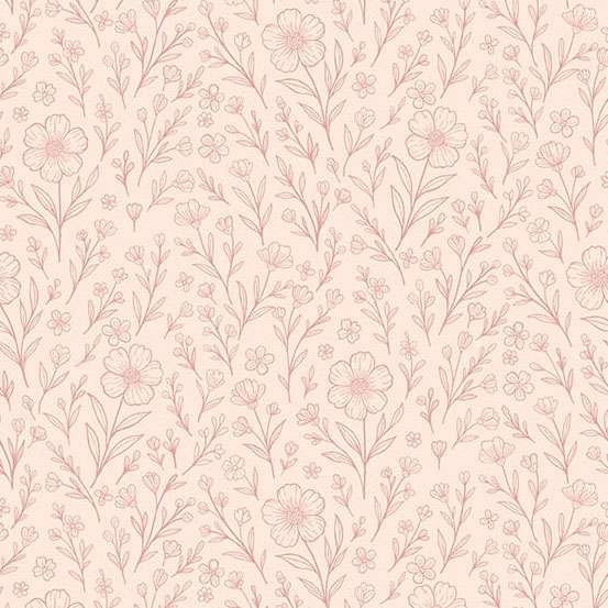 Makower Backroad Bloom Pressed Blooms – Vintage Blush 2/10604E Patchwork & Quilting Fabric