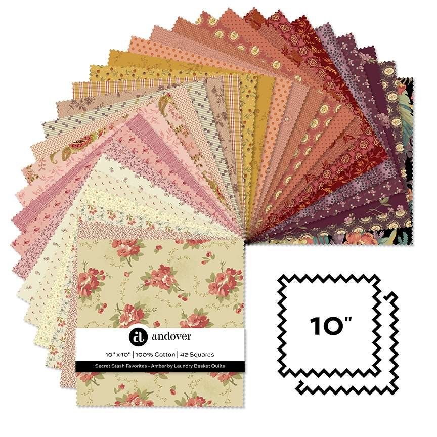 Makower Amber Fat Quarter Bundle 3S/AMB Patchwork & Quilting Fabric