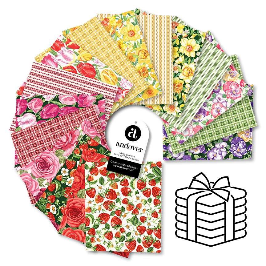 Makower Countryside Classic Fat Quarter Bundle FQ/CLA Patchwork & Quilting Fabric