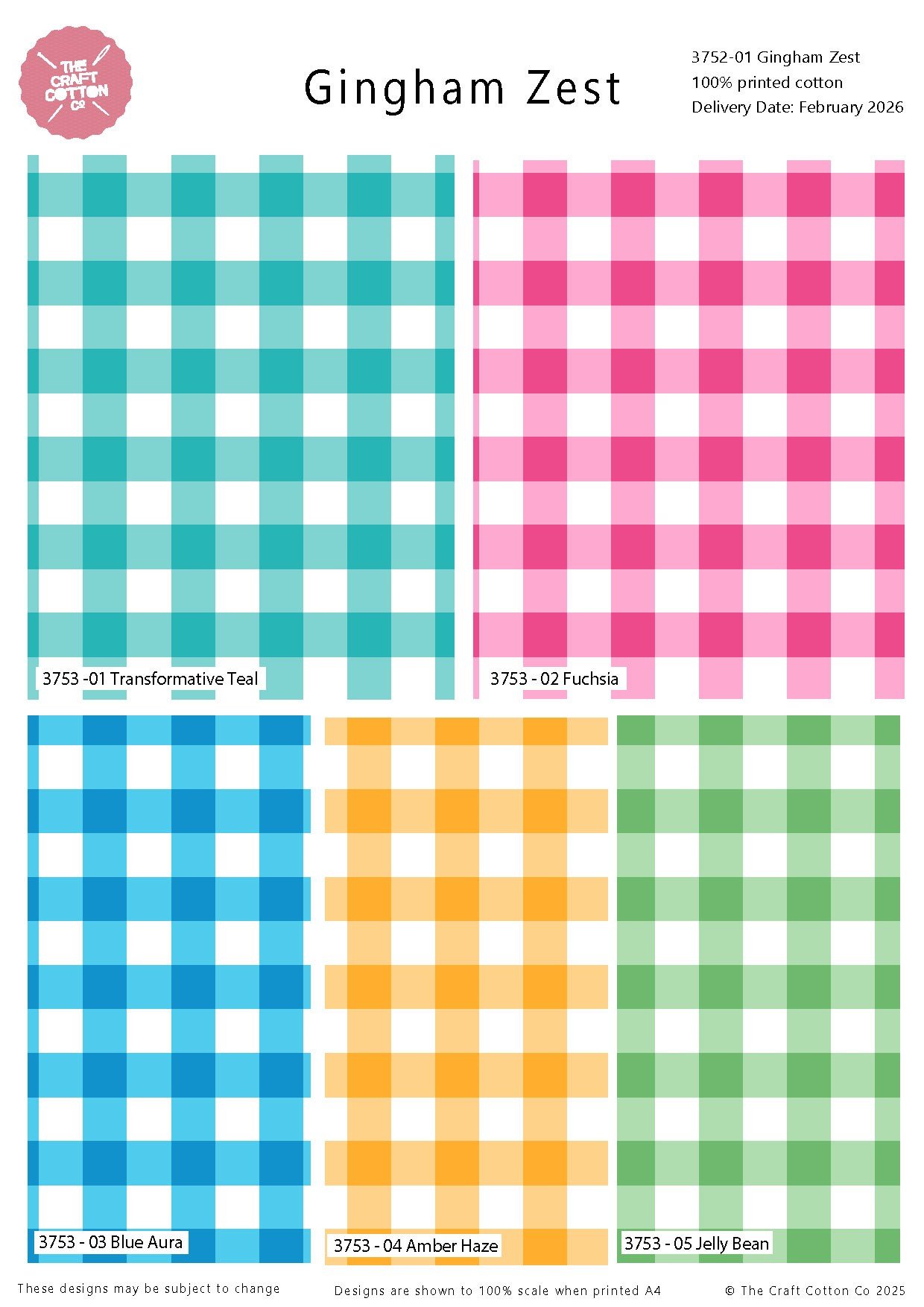 Gingham Zest – Cotton Fat Quarter Bundle 6 Gingham Zest – Cotton Fat Quarters Bundle