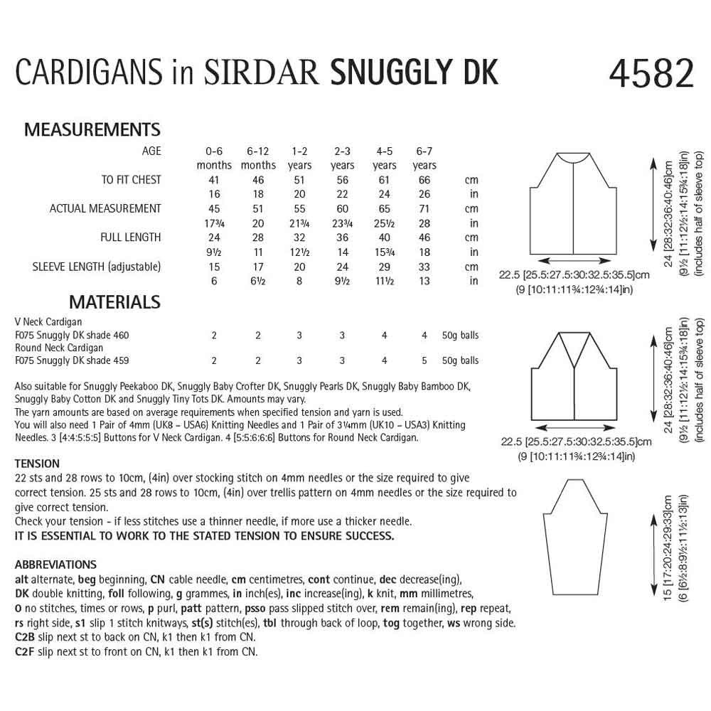 Sirdar Cardigans Knitting Pattern Leaflet 4582H 7 1__74041