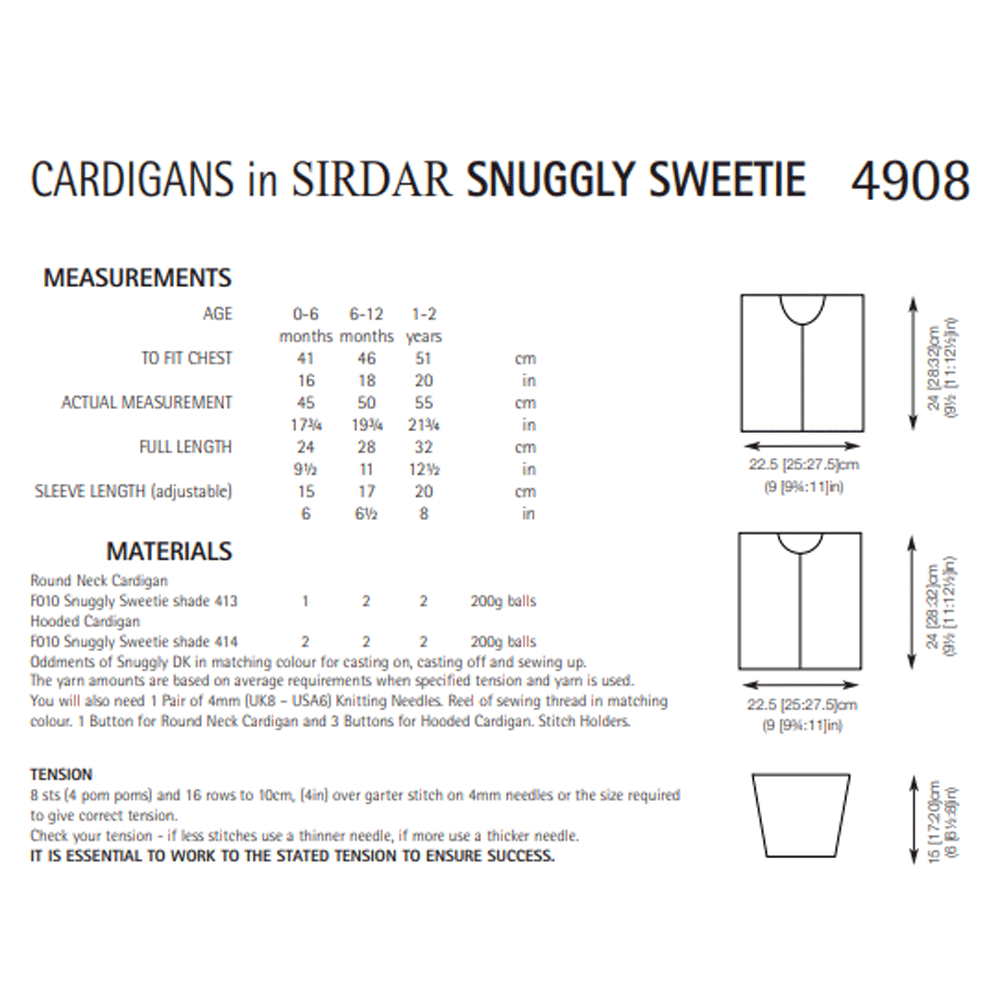 Sirdar Cardigans Knitting Pattern Leaflet 4908H 7 Untitled-2__08230