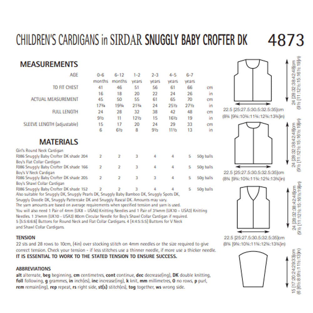 Sirdar Cardigans Knitting Pattern Leaflet 4873H 7 Untitled-2__18672