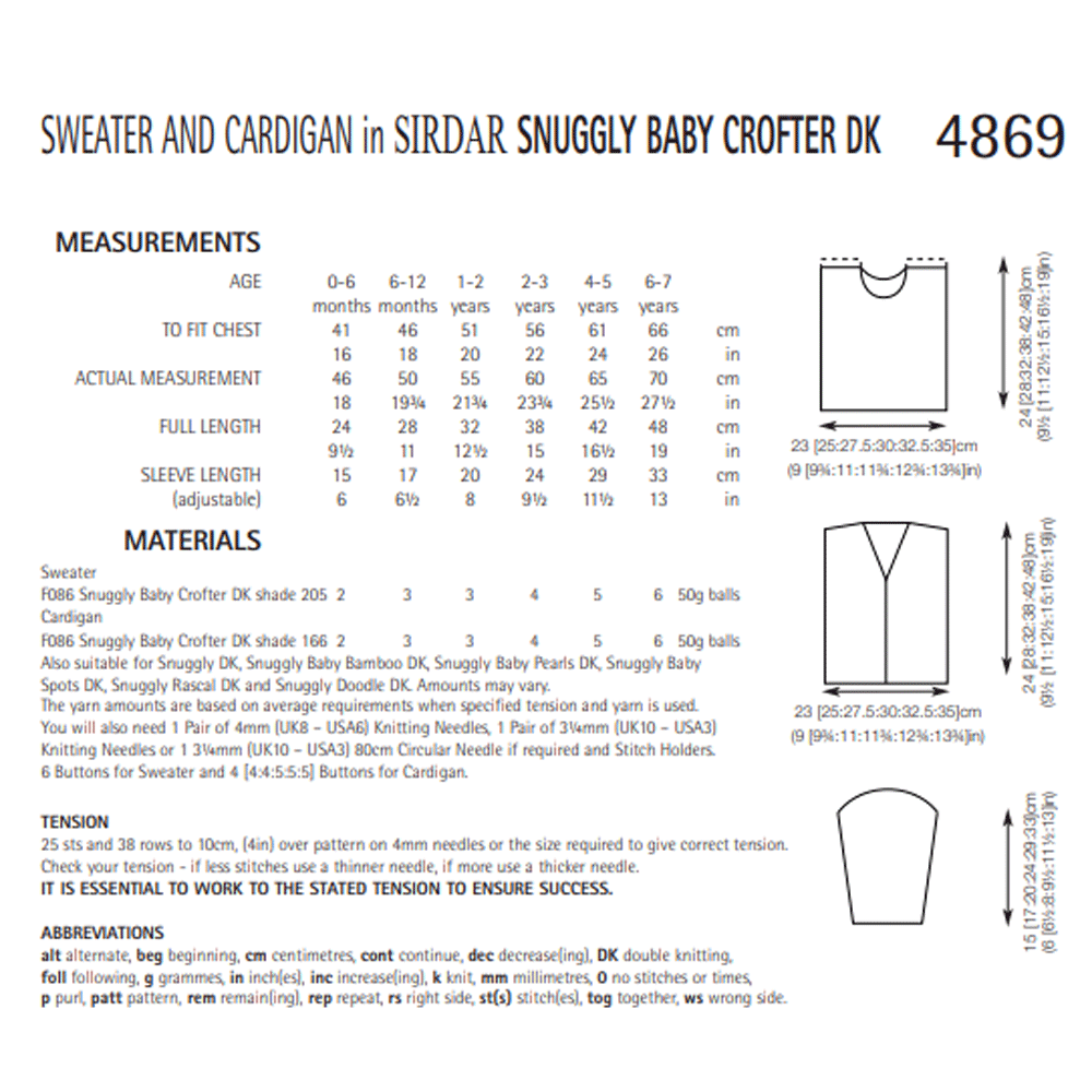 Sirdar Sweater and Cardigan Knitting Pattern Leaflet 4869H 7 Untitled-2__39501