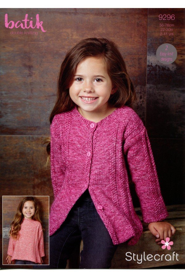 Stylecraft Childs Sweater and Cardigan Knitting Pattern Leaflet 9296H