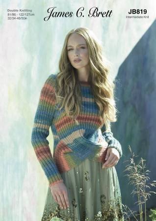 James C Brett Sweater Knitting Pattern Leaflet JB819H