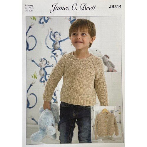 James C Brett Jumper & Cardigan Knitting Pattern Leaflet JB314H