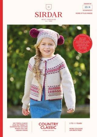 Sirdar Cardigan and Hat Knitting Pattern Leaflet 2514H 6 Sirdar Cardigan and Hat Knitting Pattern Leaflet 2514H