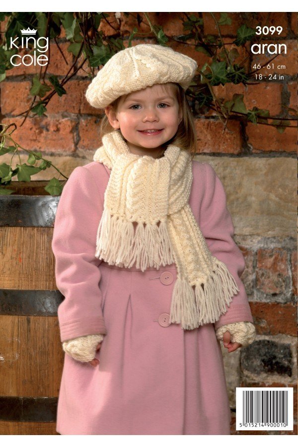 King Cole Sweater, Jacket, Hat, Scarf and Mittens Knitting Pattern Leaflet 3099H