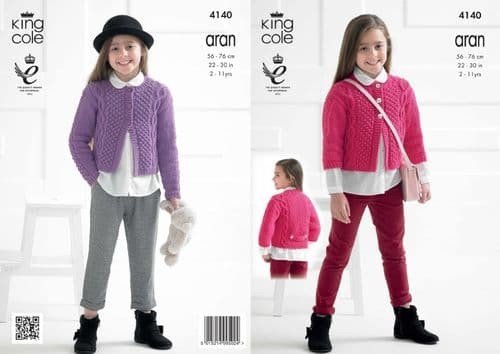 King Cole Cardigan Knitting Pattern Leaflet 4140H