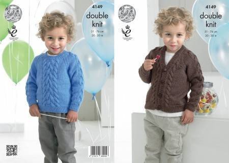 King Cole Cardigan Knitting Pattern Leaflet 4149H