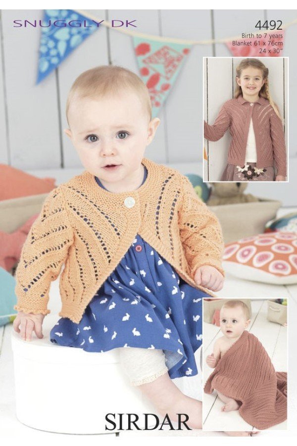 Sirdar Cardigan and Blanket Knitting Pattern Leaflet 4492H