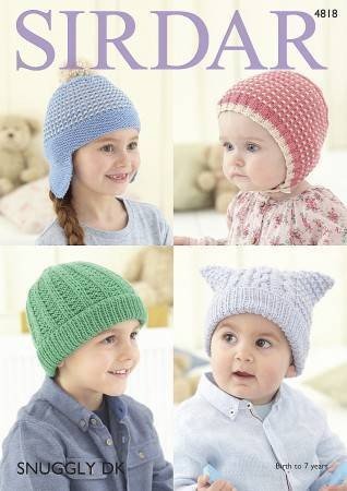 Sirdar Hats Knitting Pattern Leaflet 4818H