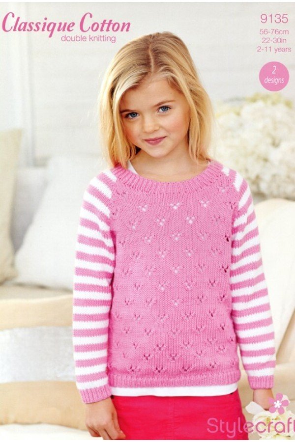Stylecraft Sweater Knitting Pattern Leaflet 9135H 6 Stylecraft Sweater Knitting Pattern Leaflet 9135H