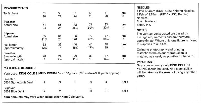 King-Cole-6155-Instructions