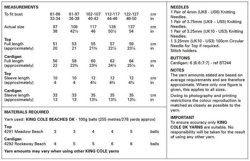 King-Cole-6484-Instructions