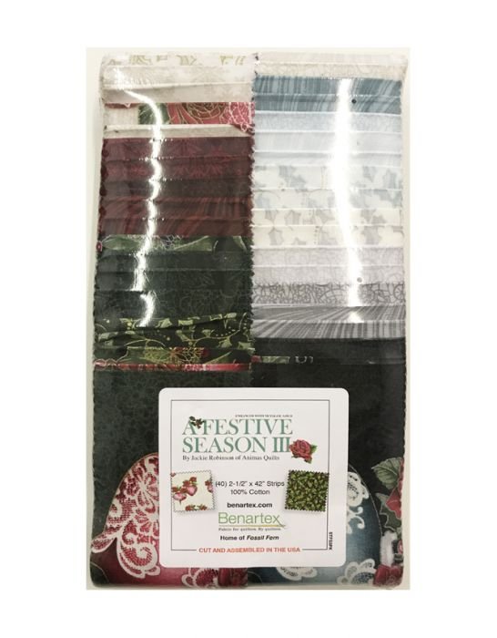 Benartex a Festive Season 3 2.5” Strippies 40pcs 6 festive-season-fabric-strip-bundle-main-1-e106773-20