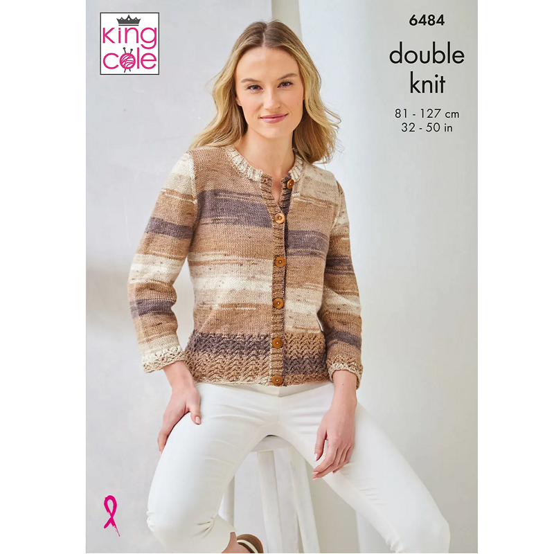 King Cole Top and Cardigan Knitting Pattern Leaflet 6484
