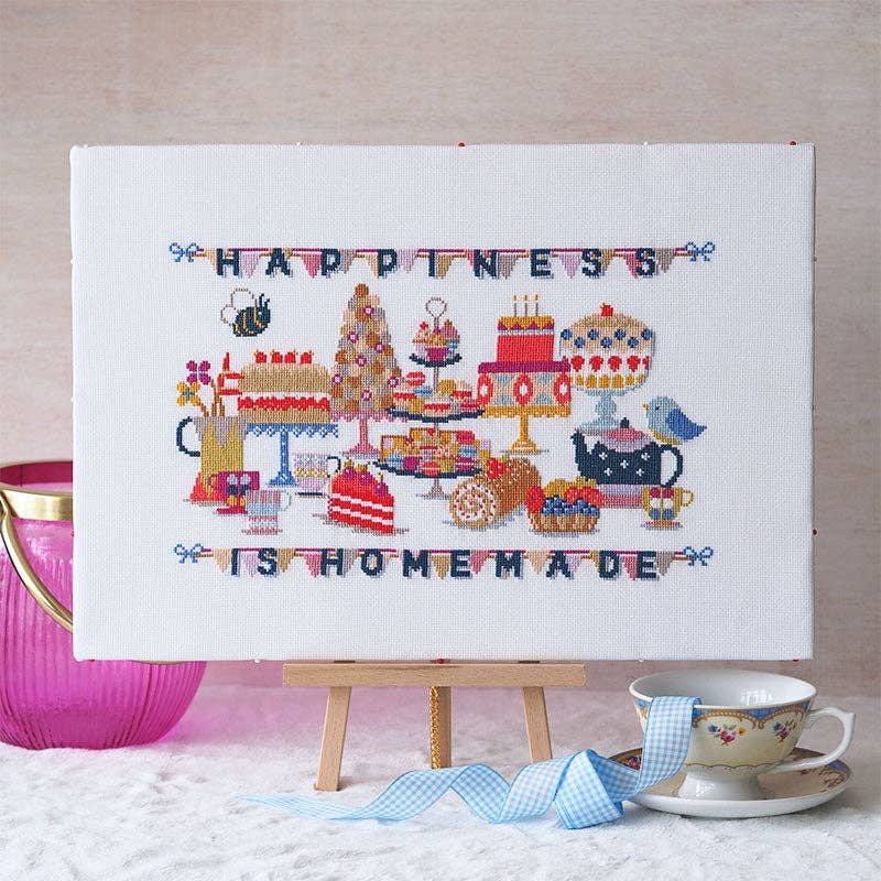 Caterpillar Cross Stitch Happiness is Homemade – Cross Stitch Kit