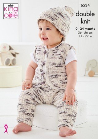 King Cole Baby Set Knitting Pattern Leaflet 6534