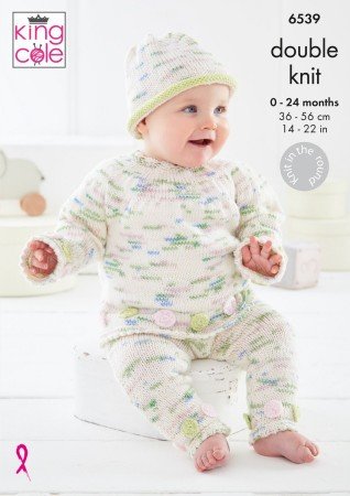 King Cole Baby Set Knitting Pattern Leaflet 6539