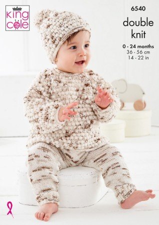 King Cole Baby Set Knitting Pattern Leaflet 6540