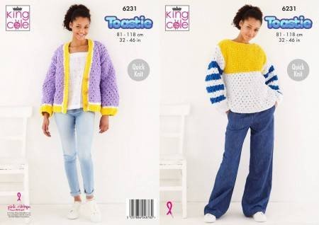 King Cole Sweater and Cardigan Knitting Pattern Leaflet 6231