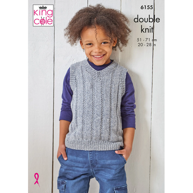 King Cole Sweater & Slipover Knitting Pattern Leaflet 6155