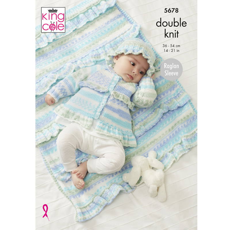 King Cole Sweater, Pants, Jacket, Hat and Blanket Knitting Pattern Leaflet 5678