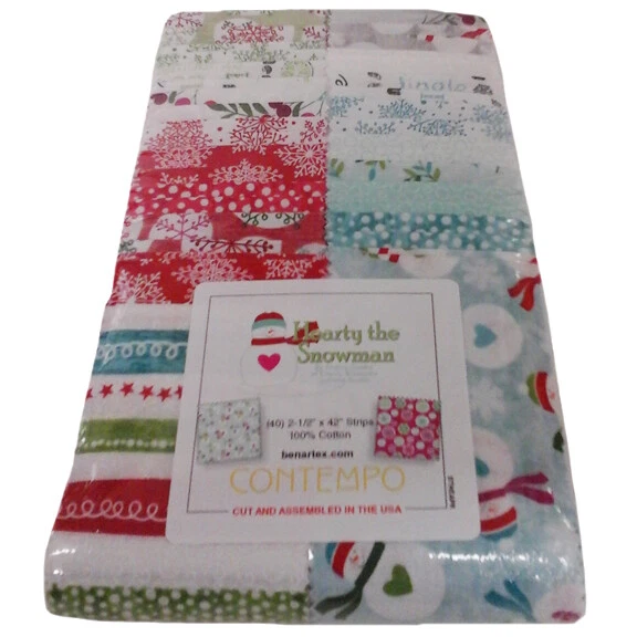 Benartex Hearty the Snowman 2.5” Strippies 40pcs 6 s-l1600