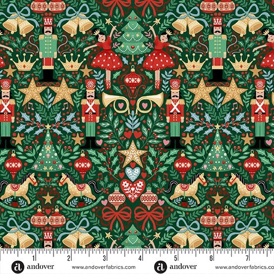 Makower The Nutcracker Sugar Plumb Green MU-229-G Patchwork & Quilting Fabric 10 Makower The Nutcracker Sugar Plumb Green MU-229-G Patchwork & Quilting Fabric