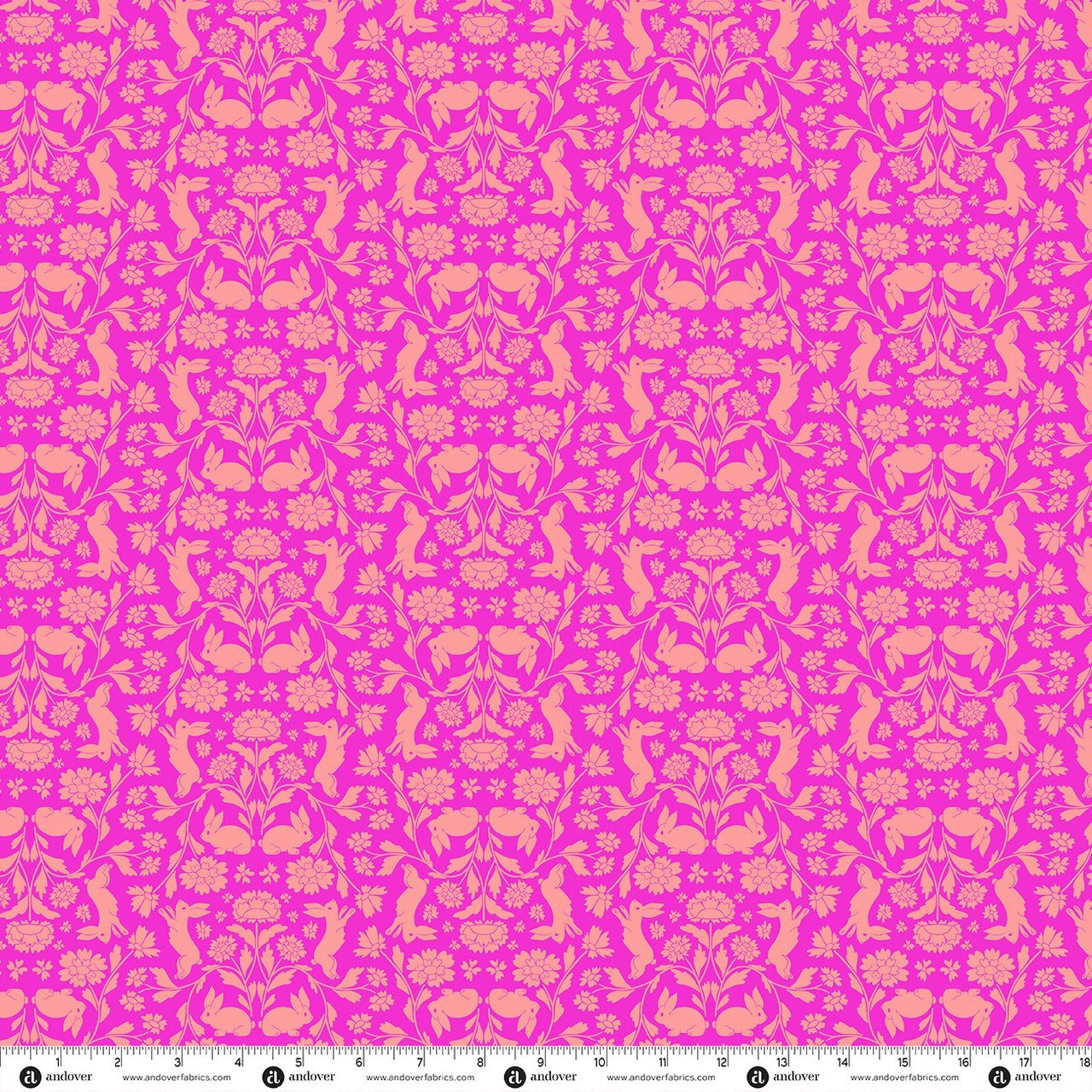 Andover Bunny Hops Spring Reflecting Rabbit Fuchsia A-10667-E Patchwork & Quilting Fabric 8 Makower Bunny Hops Spring Reflecting Rabbit Fuchsia A-10667-E Patchwork & Quilting Fabric
