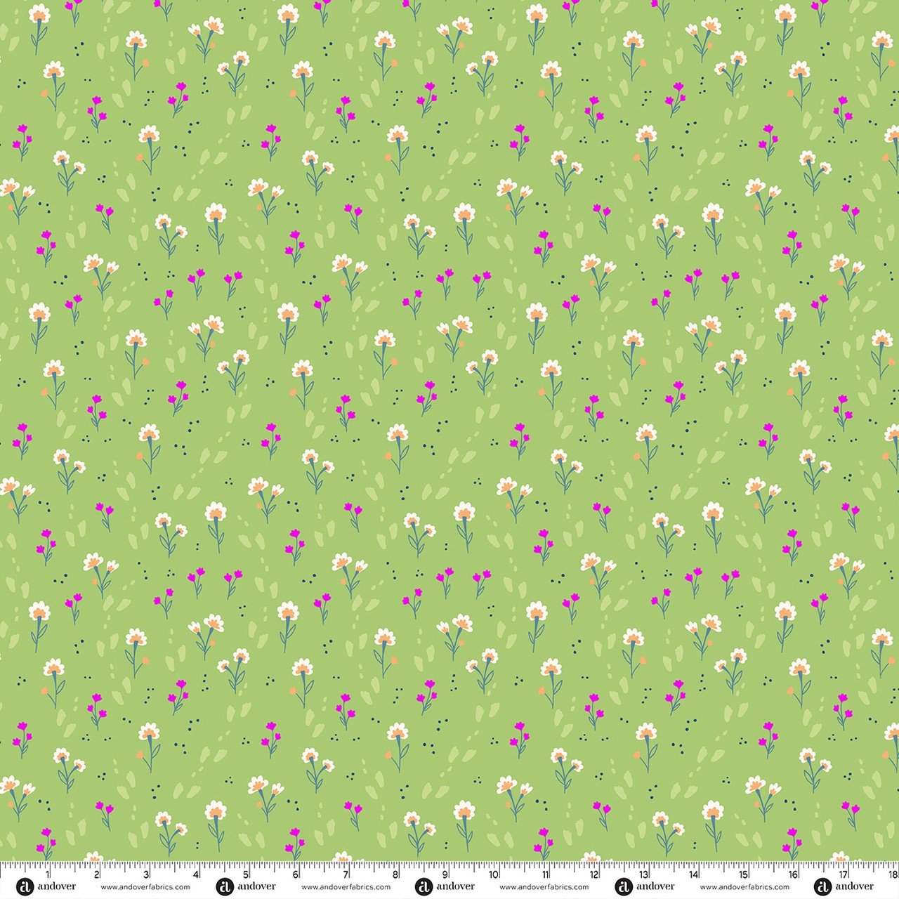 Andover Bunny Hops Spring Floral Footprints Sprout A-10668-G Patchwork & Quilting Fabric 8 Makower Bunny Hops Spring Floral Footprints Sprout A-10668-G Patchwork & Quilting Fabric