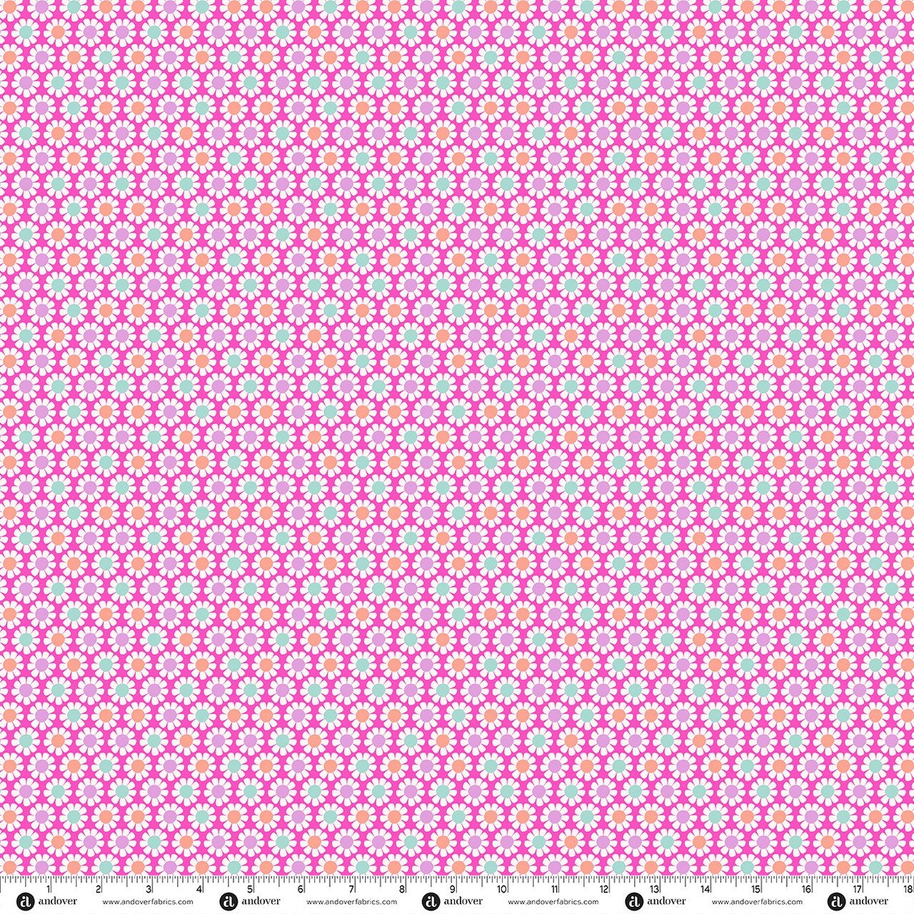 Andover Bunny Hops Spring Daisy Dot Fuchsia A-10669-E Patchwork & Quilting Fabric 8 Makower Bunny Hops Spring Daisy Dot Fuchsia A-10669-E Patchwork & Quilting Fabric