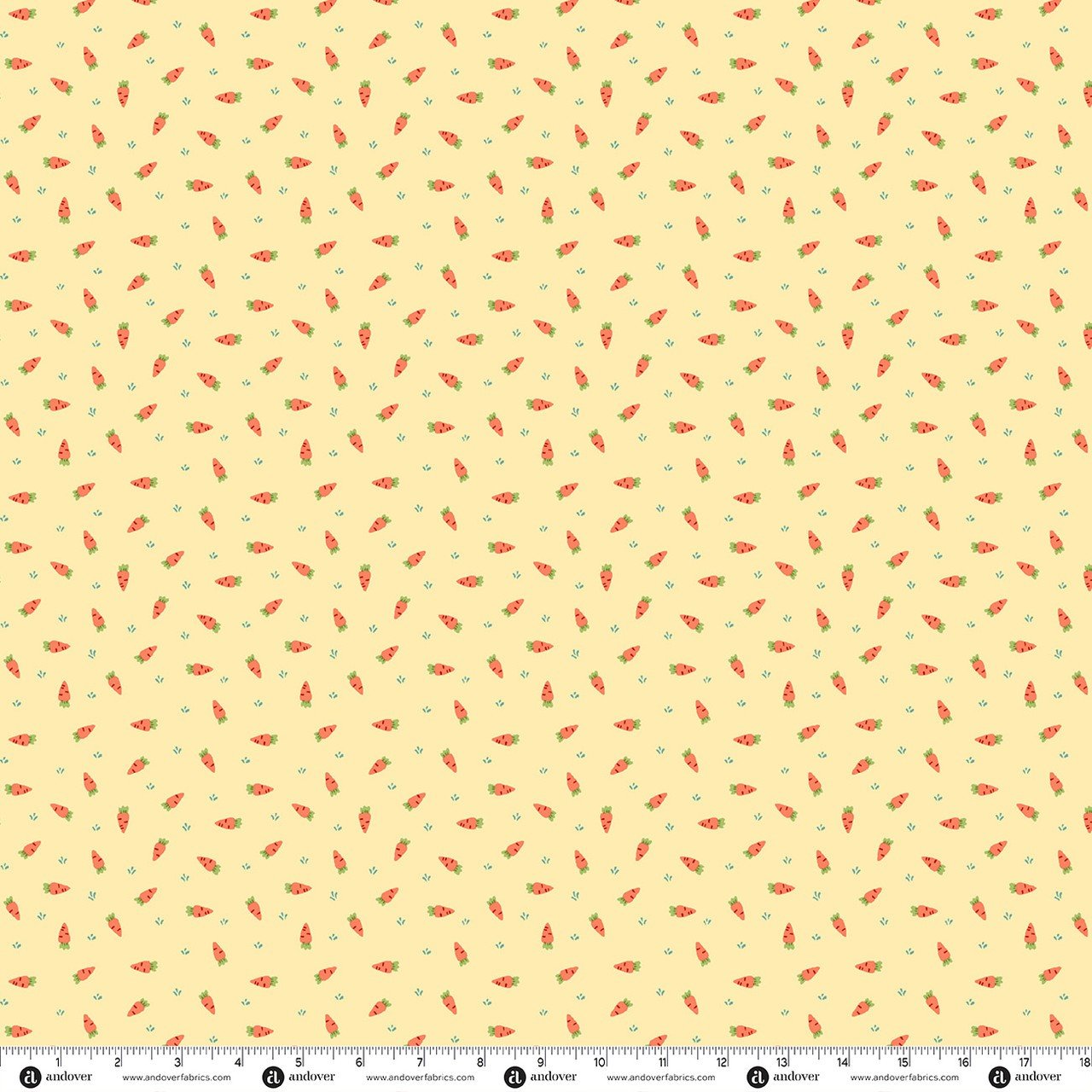 Andover Bunny Hops Spring Carrot Patch Sunshine A-10670-Y Patchwork & Quilting Fabric 8 Makower Bunny Hops Spring Carrot Patch Sunshine A-10670-Y Patchwork & Quilting Fabric
